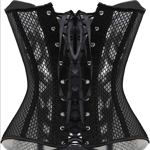 Brand new faux leather and mesh corset! - Picture 2 of 4